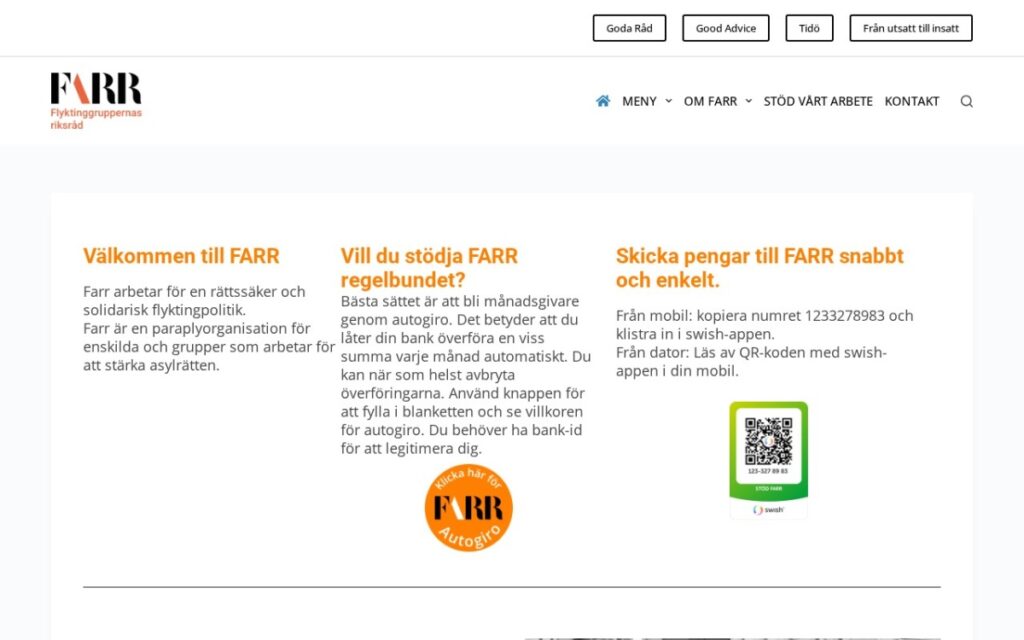 FARR & Goda Råds webbplats