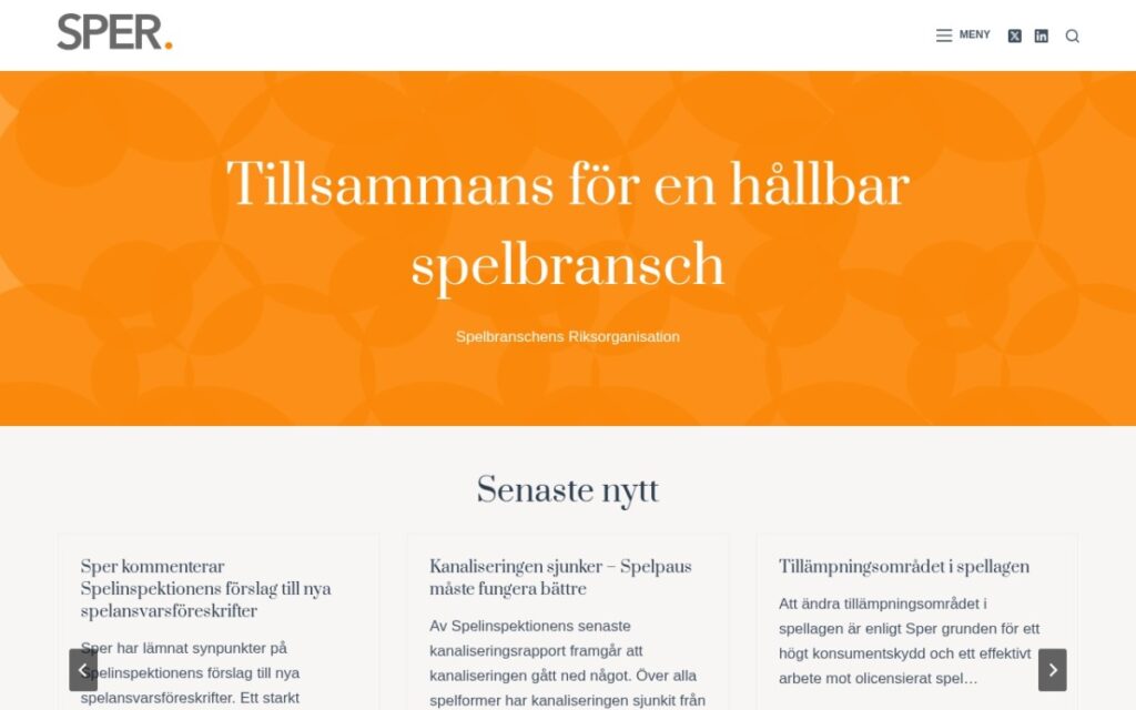SPERs webbplats