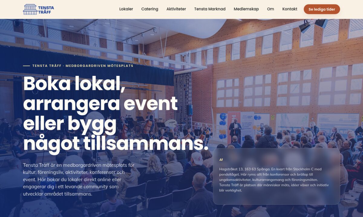Tensta Träffs hemsida