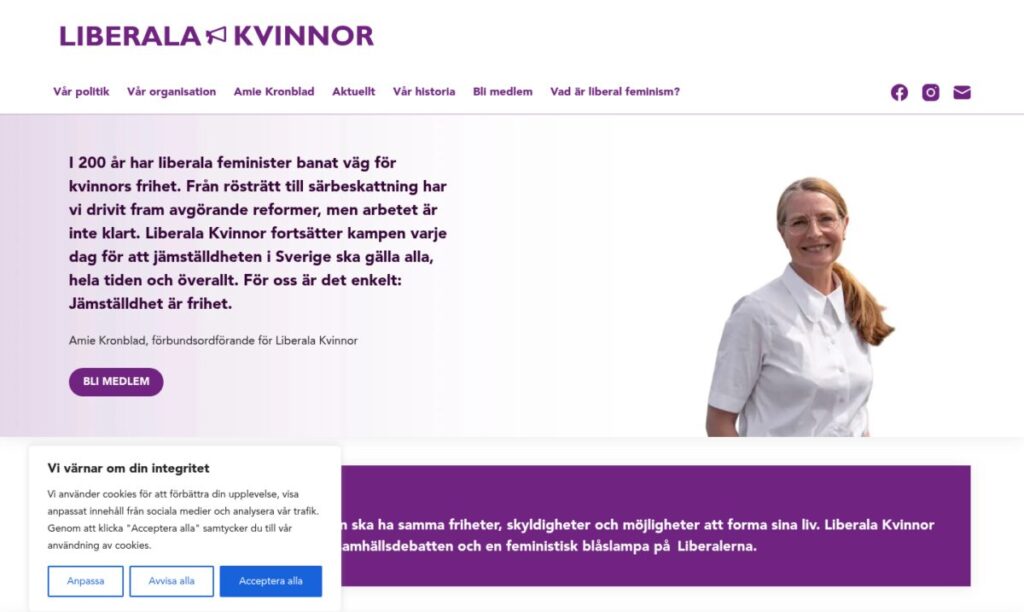 Liberala Kvinnor – startsidan