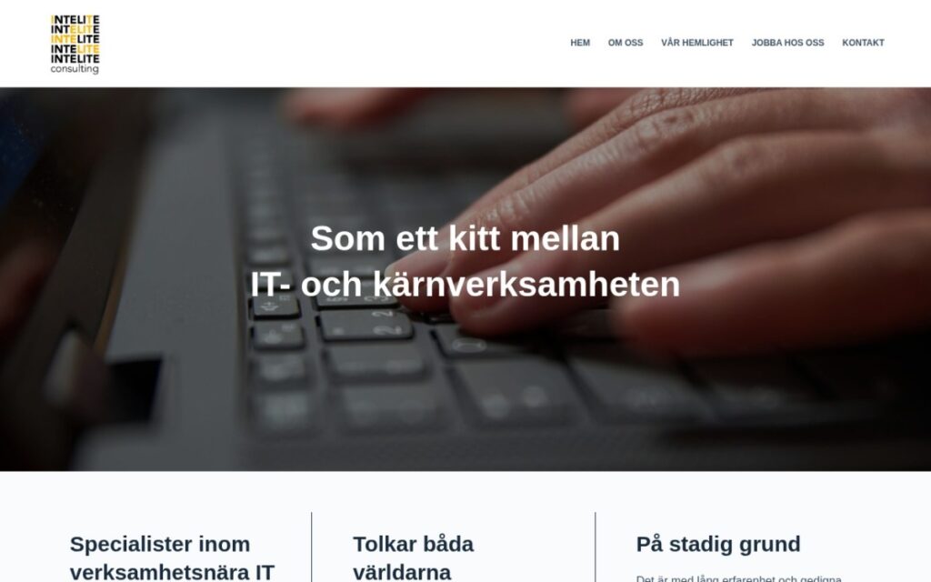 Intelite – startsidan