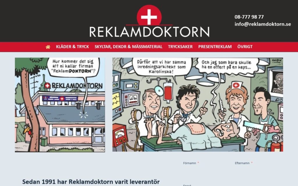 Reklamdoktorn – startsidan
