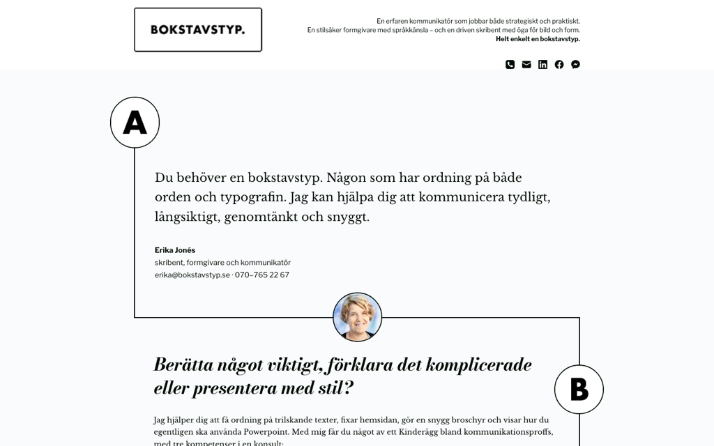 Bokstavstyp (Erika Jonés)s hemsida