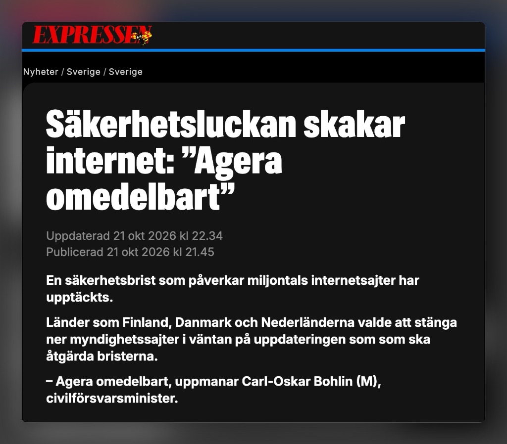 PHP2Shell skakar internet: vad dagens PHP-säkerhetslucka innebär för din hemsida – WebbPlattformen Expressen 21 okt 2026: Säkerhetsluckan skakar internet – Agera omedelbart